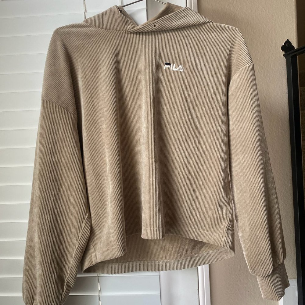 FILA Biella Italia  S Ribbed Velvet Hooded Sweater - S